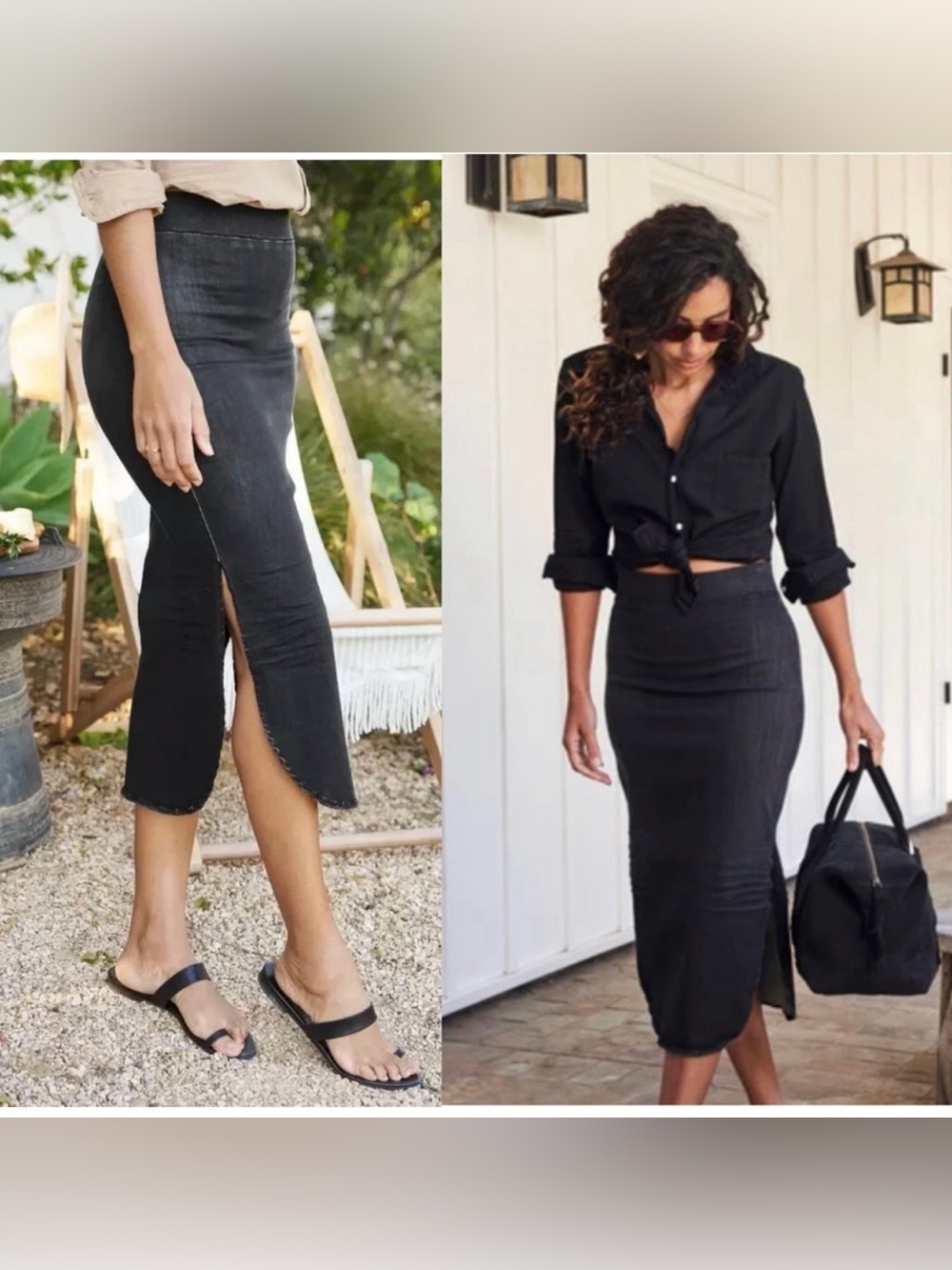 Frank & Eileen  Unforgettable Donegal Black Denim Skirt Size 10.